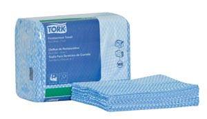 [192183] Cleaning Towel, Z Fold, 1-Ply, Blue/ White, 14.8" x 11.8", 80 sht/pk, 4 pk/cs