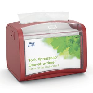 [6236000] Napkin Dispenser, Tabletop, Universal, Red, N4, Plastic, 6.1" x 7.9" x 5.9"