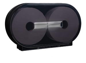 [247549A] Bath Tissue Roll Dispenser, Jumbo, Twin, Universal, Black, T1, Plastic, 13" x 21.5" x 5.5"