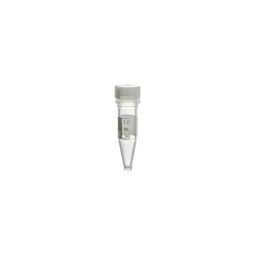 [T339-5SPR] Simport Scientific 1.5mL Tube, Conical Bottom, Non-Printed, Screw on Caps, White Marking