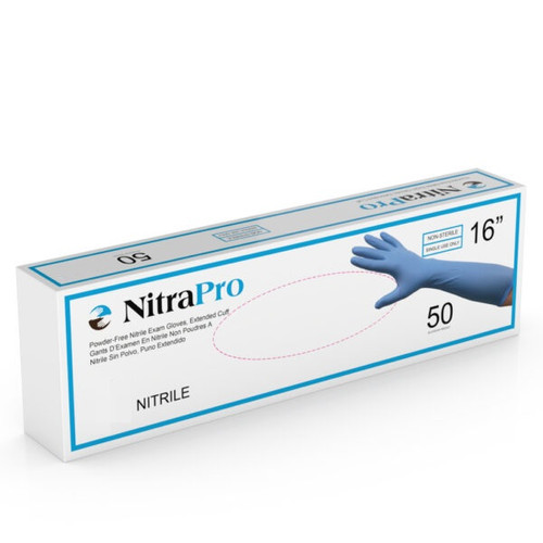 [MG50164] Medgluv Exam Glove, Nitrile, X-Large, Powder-Free, 16" Cuff, Chemo Tested, Textured