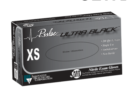 [186200] Gloves, Exam, Medium, Black, Nitrile, Thinfilm, PF 200/bx