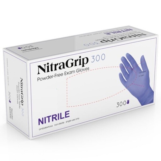 [MG5403] Medgluv Exam Glove, Nitrile, Large, Powder-Free, Textured Finger, 3.2ml, Teal Blue, 300/bx
