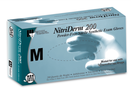 [159202] Gloves, Medium, Exam, Nitrile, Non Sterile, PF, Textured, Blue, 200/bx (70 cs/plt)