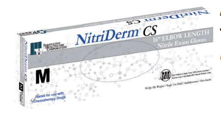 [116200] Gloves, Exam, Medium, Nitrile, Chemo, Singles, 16"L Extended Cuff, NFPA Certified