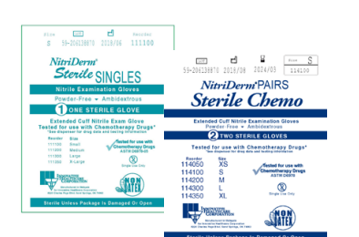 [114050] Gloves, Exam, X-Small, Nitrile, PF, Chemo Rated, Extended Cuff, Pairs, 50 pr/bx