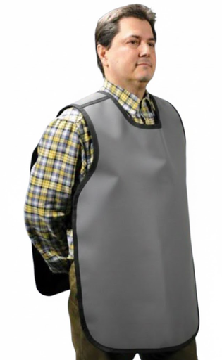 [26GREY] Palmero Adult Pano Dual Apron w/o Collar, .3MM Lead, Grey