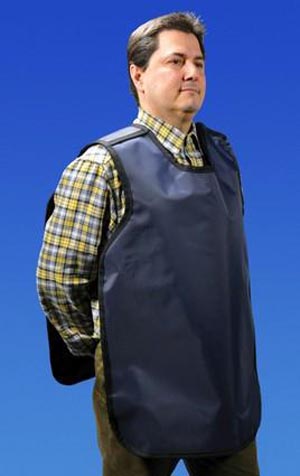 [26BLUE] Palmero X-Ray Apron, Adult w/out Collar, Lead-lined, .3MM Thickness. 22-½” x 26-½”, Blue