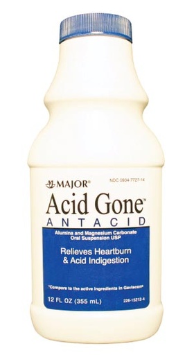 [264978] Major Pharmaceuticals Acid Gone, Liquid, 12 oz, Compare to Gaviscon®, NDC# 00904-7727-14
