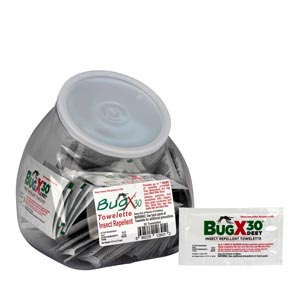 [18-760] First Aid Only/Acme United Corporation BugX30 Fish Bowl Insect Repellent Wipes, 50/jr