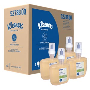 [52788] Kleenex® Botanics Luxury Foam Skin Cleanser, Clear, Fresh Scent, 1.2 L Bottle, 4/cs