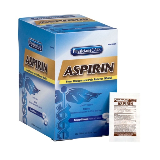[54034] First Aid Only PhysiciansCare 325 mg Aspirin Tablet, 250/Box