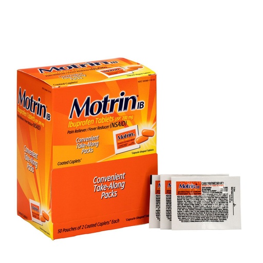 [13367] First Aid Only 200 mg Motrin Ibuprofen Tablet, 100/Box