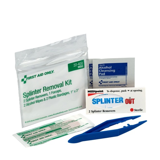 [22-400] First Aid Only Splinter Removal Kit with Plastic Pouch