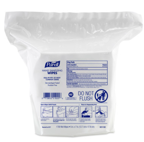[9217-02] Sanitizing Wipes, 1700 Ct. Refill, Non-Alcohol Formula, 2/cs