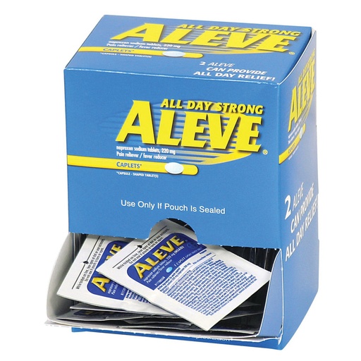 [90010] First Aid Only 220 mg Aleve Naproxen Sodium Caplet, 50/Box