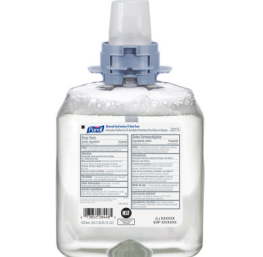 [5193-04] E3 Foam Hand Sanitizer, 1200mL, FMX-12, 4/cs