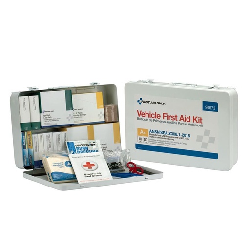 [90673] First Aid Only 50 Person ANSI Class A+ Vehicle First Aid Kit with Metal Case
