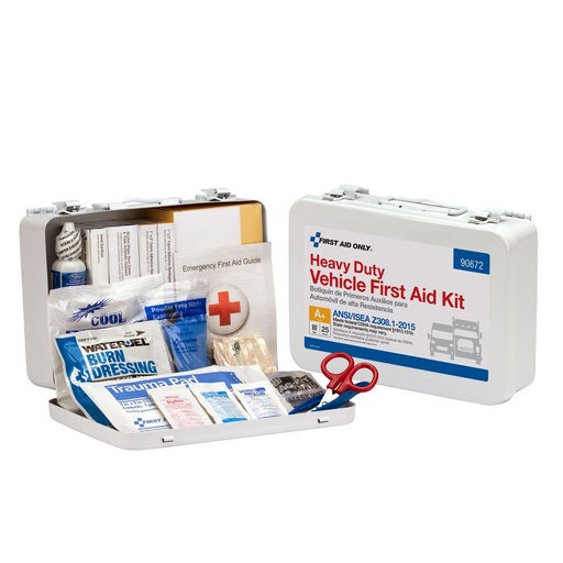 [90672] First Aid Only Weatherproof 25 Person ANSI A+ Vehicle First Aid Kit with Metal Case