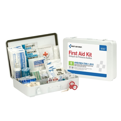 [90567] First Aid Only 50 Person ANSI Class B Bulk First Aid Kit with Metal Case