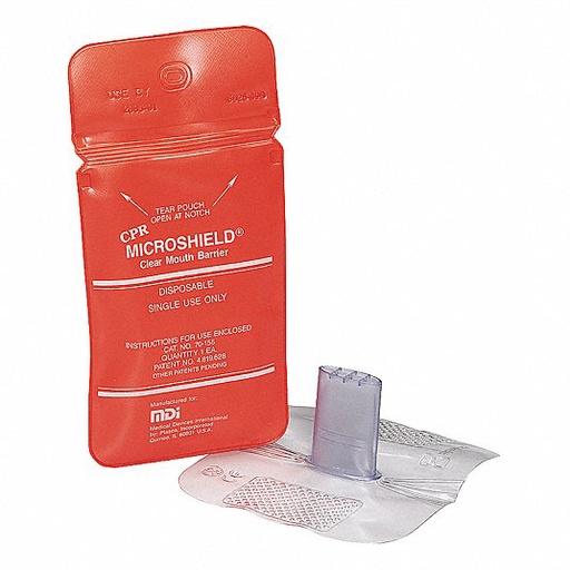 [M571-P] First Aid Only CPR Microshield with Tamper Proof Pouch, Orange