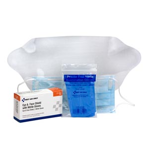 [21-024] First Aid Only/Acme United Corporation Eye & Face Shield, w/ Gloves, 1 set/bx