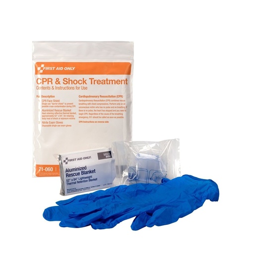 [71-060] First Aid Only 4 Piece CPR and Shock Treatment First Aid Triage Kit with Plastic Bag