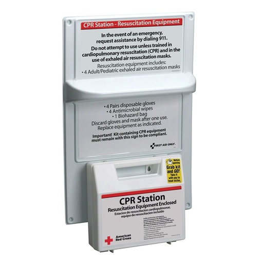 [9145-RC] First Aid Only American Red Cross CPR Station Kit with Plastic Case
