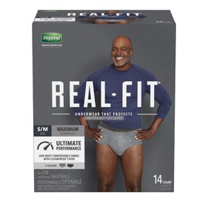 [50982] Kimberly-Clark Consumer Real Fit Underwear, Men, Small/ Medium, 14/pk, 2 pk/cs