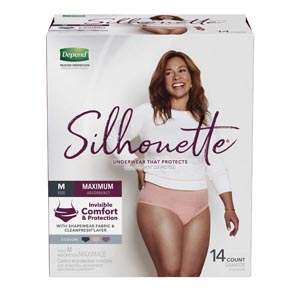 [51412] Kimberly-Clark Consumer Silhouette Underwear, Women, Medium, 14/pk, 2 pk/cs