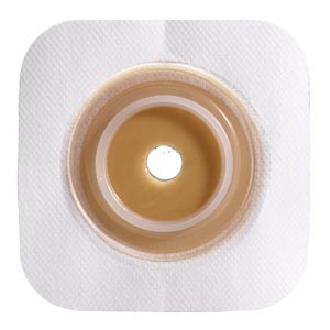 [125258] Convatec Skin Barrier with Tape Collar, Cut-to-Fit, White, 1 1/2" Flange, 4" x 4"