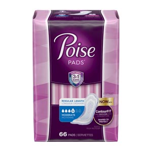 [47357] Kimberly-Clark Consumer Poise Pads, Moderate, 66/pk, 2 pk/cs