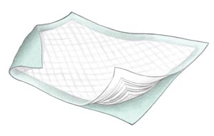 [958B10] Underpad, 30" x 36", Fluff/ Polymer, Green, 10/bg, 5 bg/cs