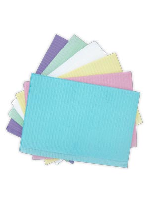 [27403] Patient Bibs, 2-Ply Tissue/ 1-Ply Poly, 13" x 18", Blue, 125/pk, 4 pk/cs (48 cs/plt)