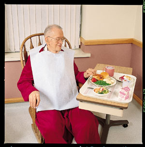 [917676] Chainless Bib & Ties, 18" x 25", Mauve