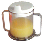 [16014] Kinsman Enterprises, Inc. Clear Plastic Mug with Double Handles, 10 oz Capacity