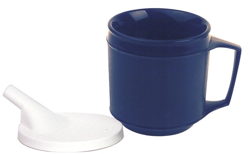 [16043] Kinsman Enterprises, Inc. Weighted Cup with Tube Lid, Blue, 8 oz Capacity