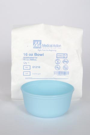 [01216] Utility Bowl, 16 oz, Individually Wrapped, Turquoise, 75/cs (12 cs/plt)
