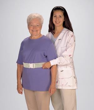 [6556] Gait Belt, White, 66", Nickel Buckle