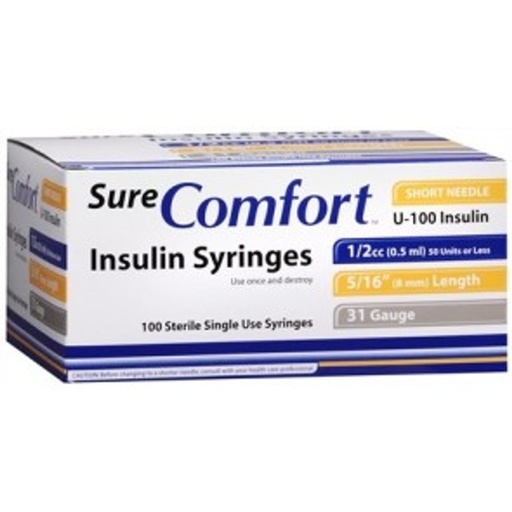 [22-6203] Allison Medical, Inc. Insulin Syringe, 30Gx1/2", 3/10cc , 5bx/cs, 6cs/ct