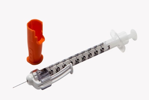[303327] BD, SafetyGlide Tuberculin Syringe w/27 G x 3/8" Needle, 1mL