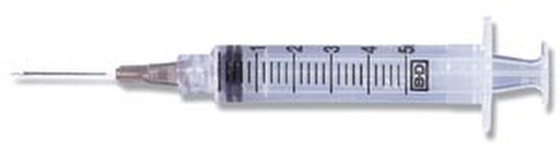 [309632] BD Syringe/Needle Combination, 5mL, Luer-Lok™ Tip, 21G x 1" (36 cs/plt)
