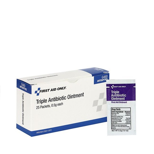 [G460] First Aid Only Triple Antibiotic Ointment, 25/Box
