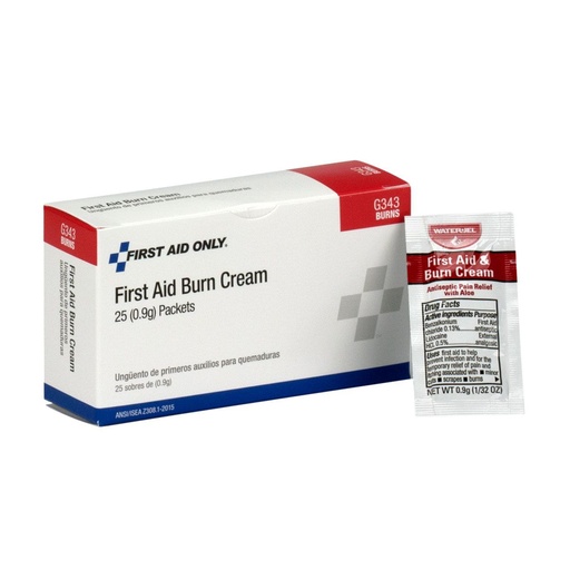 [G343] First Aid Only First Aid Burn Cream, 25/Box