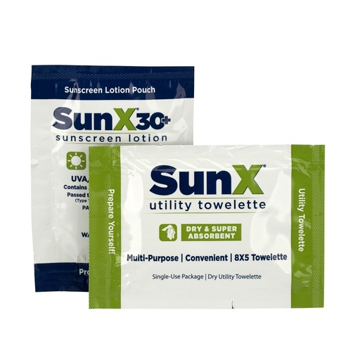 [18-430] First Aid Only SunX30 Sunscreen Lotion and Wipe Combo Pack, 300/Box