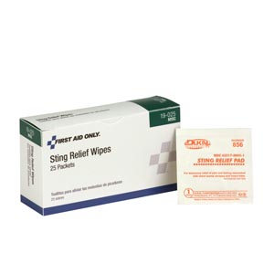 [19-025] First Aid Only/Acme United Corporation Sting Relief Wipes, 25/bx