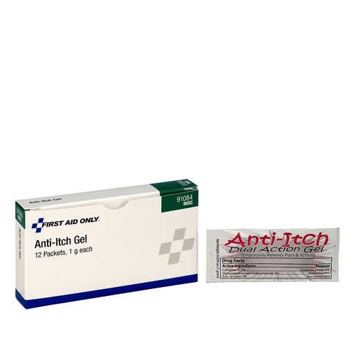 [91084] First Aid Only Anti-Itch Gel Pack, 12/Box