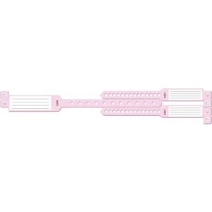 [427C] Medical ID Solutions Wristband Set, 3-Part, Mother-Baby Set, Insert, Custom Printed, Pink
