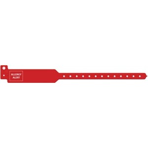 [3204-AA] Medical ID Solutions Wristband, Adult, 12", Tri-Laminate, Allergy Alert, Red