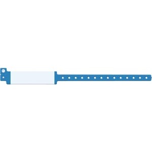 [222C] Medical ID Solutions Wristband, Adult, Imprinter Vinyl, Custom Printed, Blue